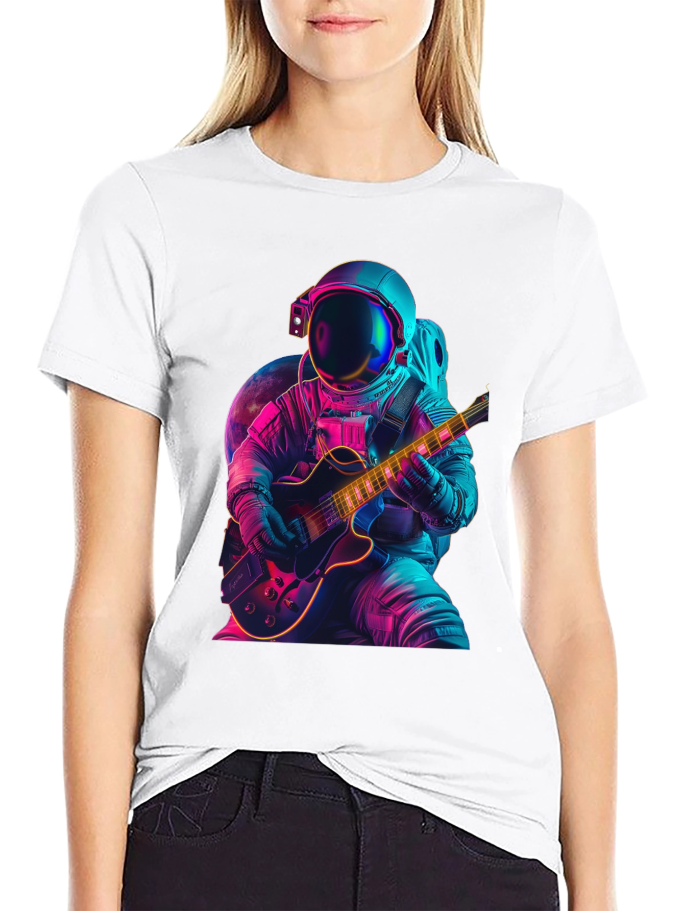 Astronaut Guitar Player T-Shirt - Space Rocker Tee
