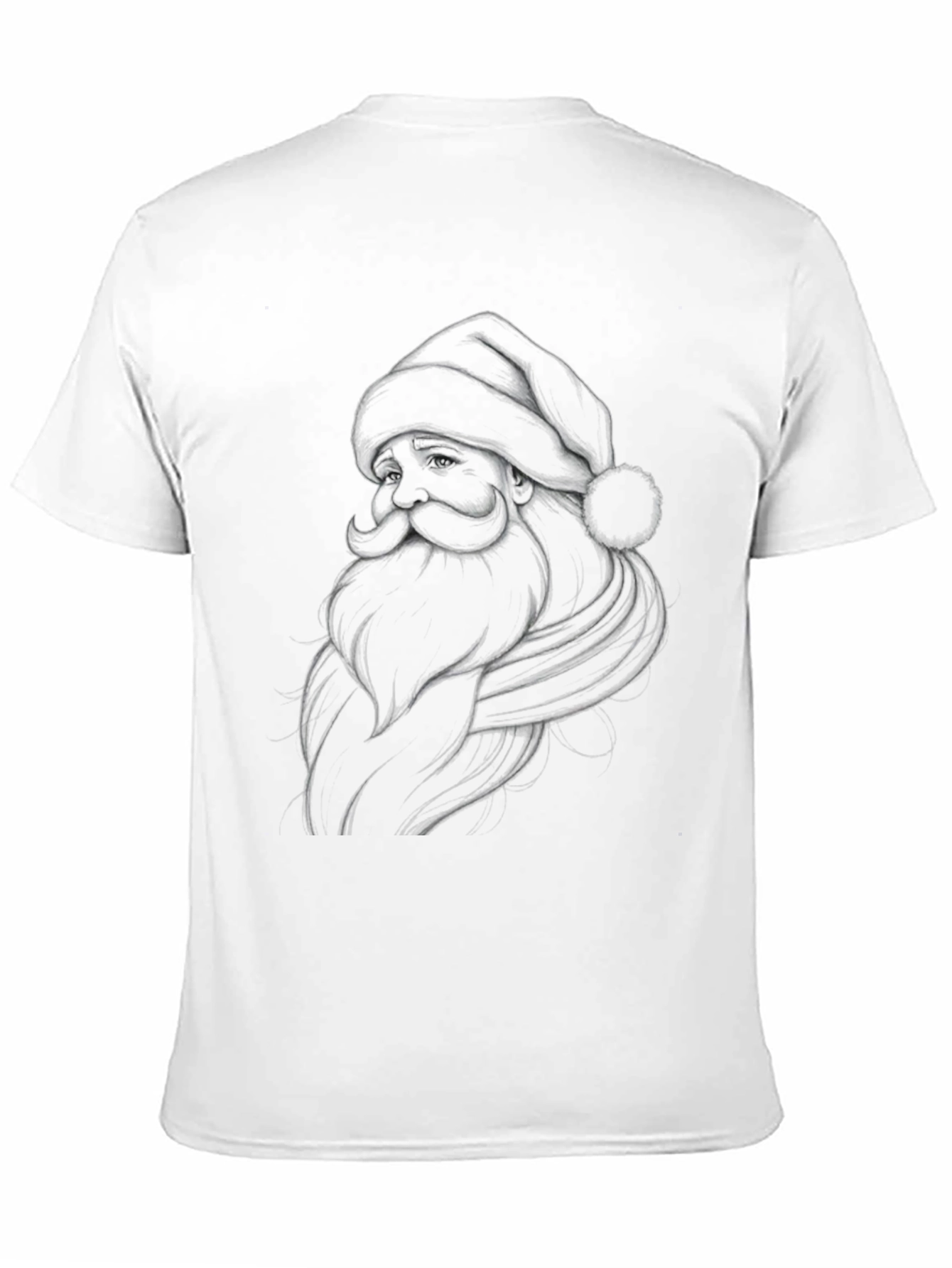 Santa Sketch Graphic Black T-Shirt