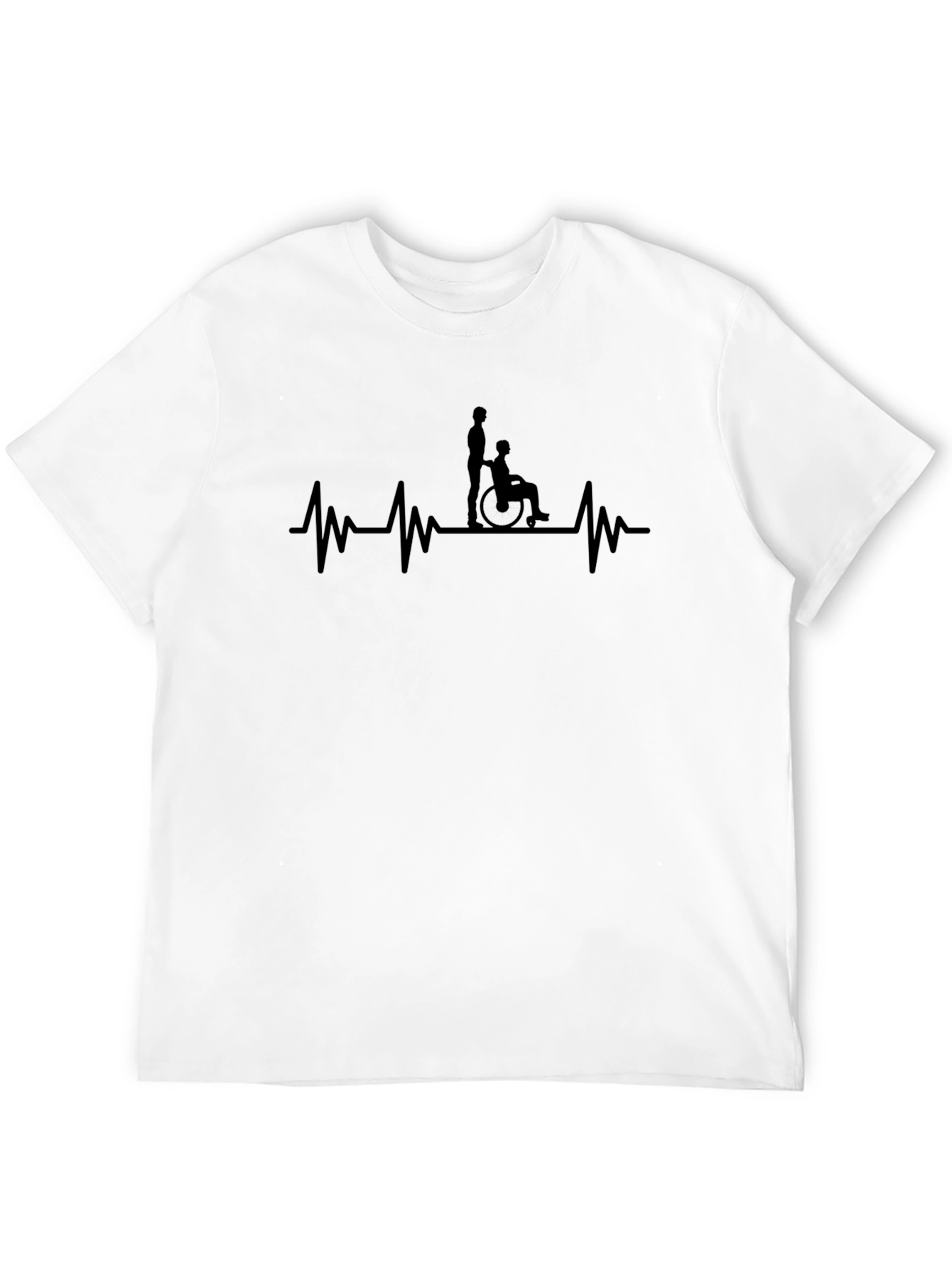Black Heartbeat Wheelchair T-Shirt