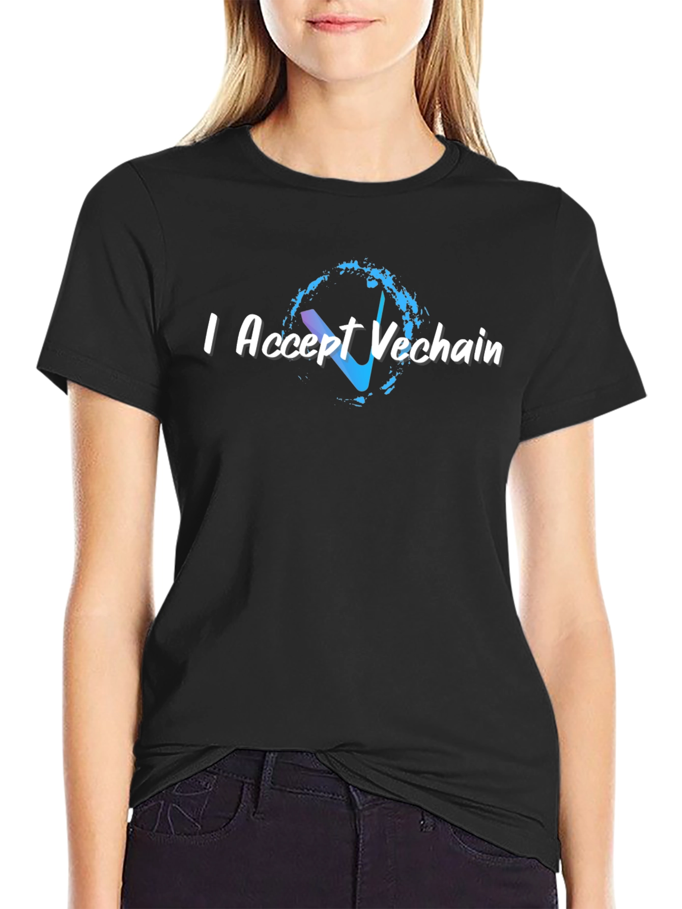 I Accept VeChain Black T-Shirt Crypto Currency Tee