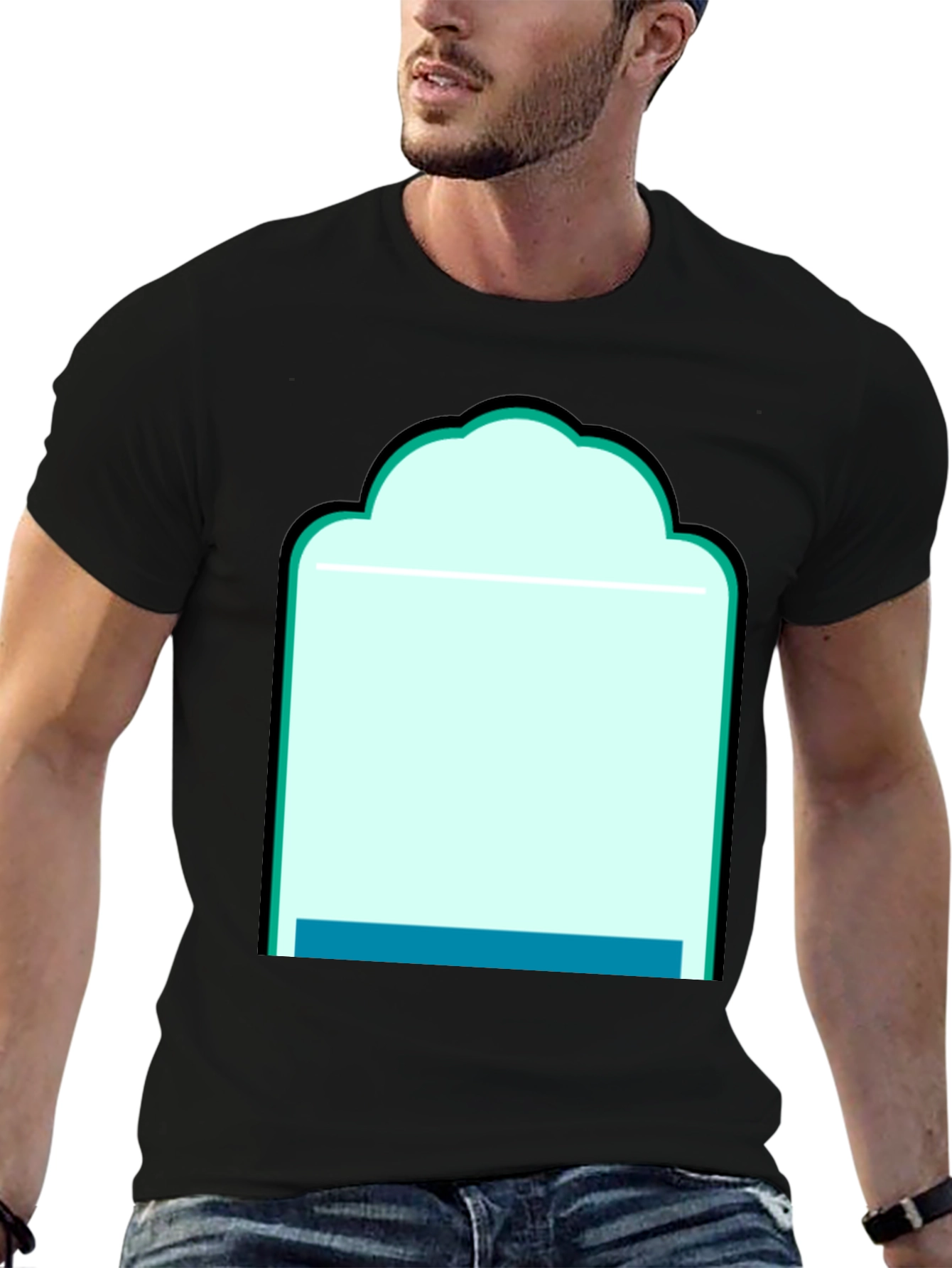 Graphic Tee - Abstract Teal Window Design