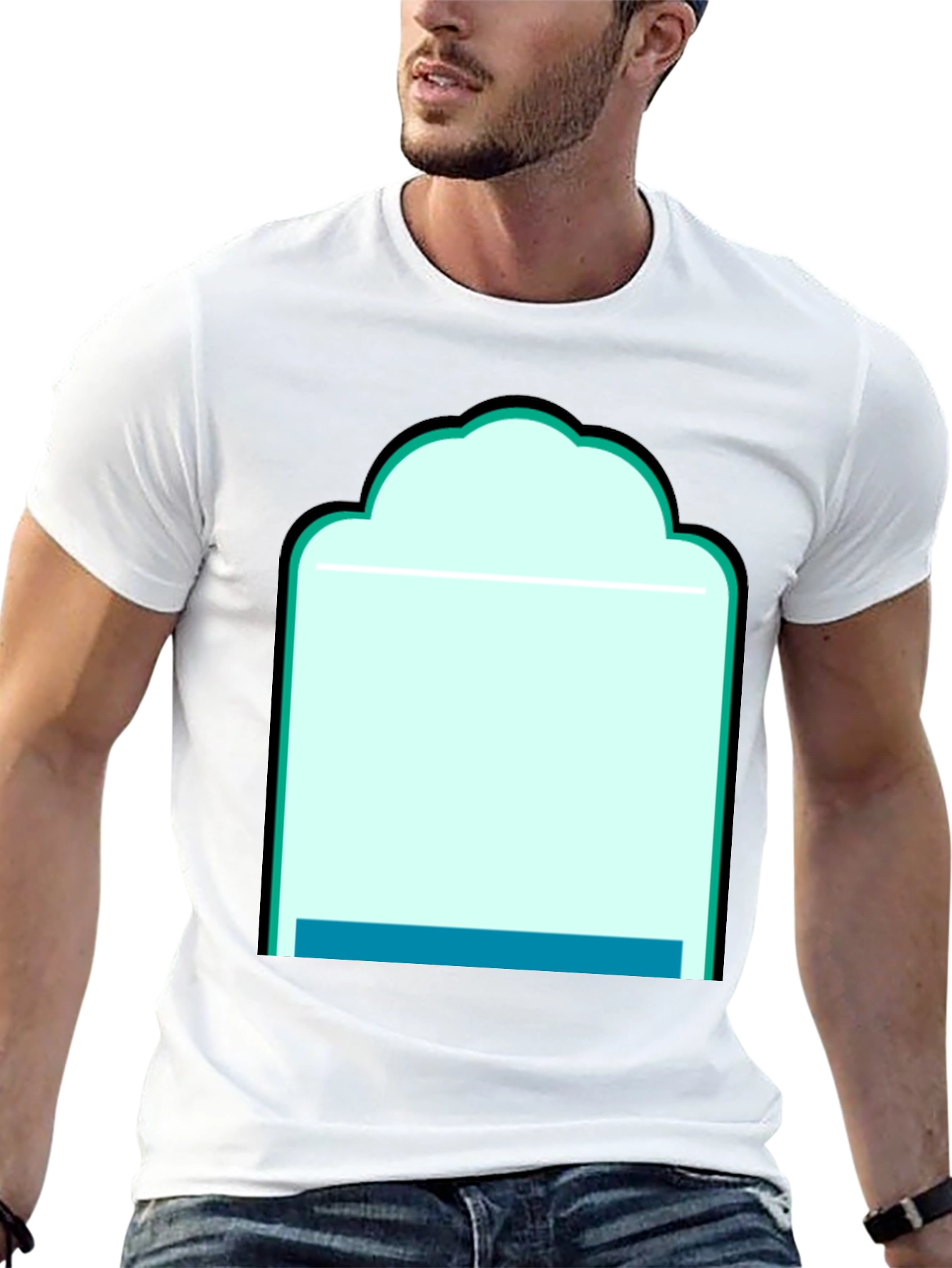 Graphic Tee - Abstract Teal Window Design