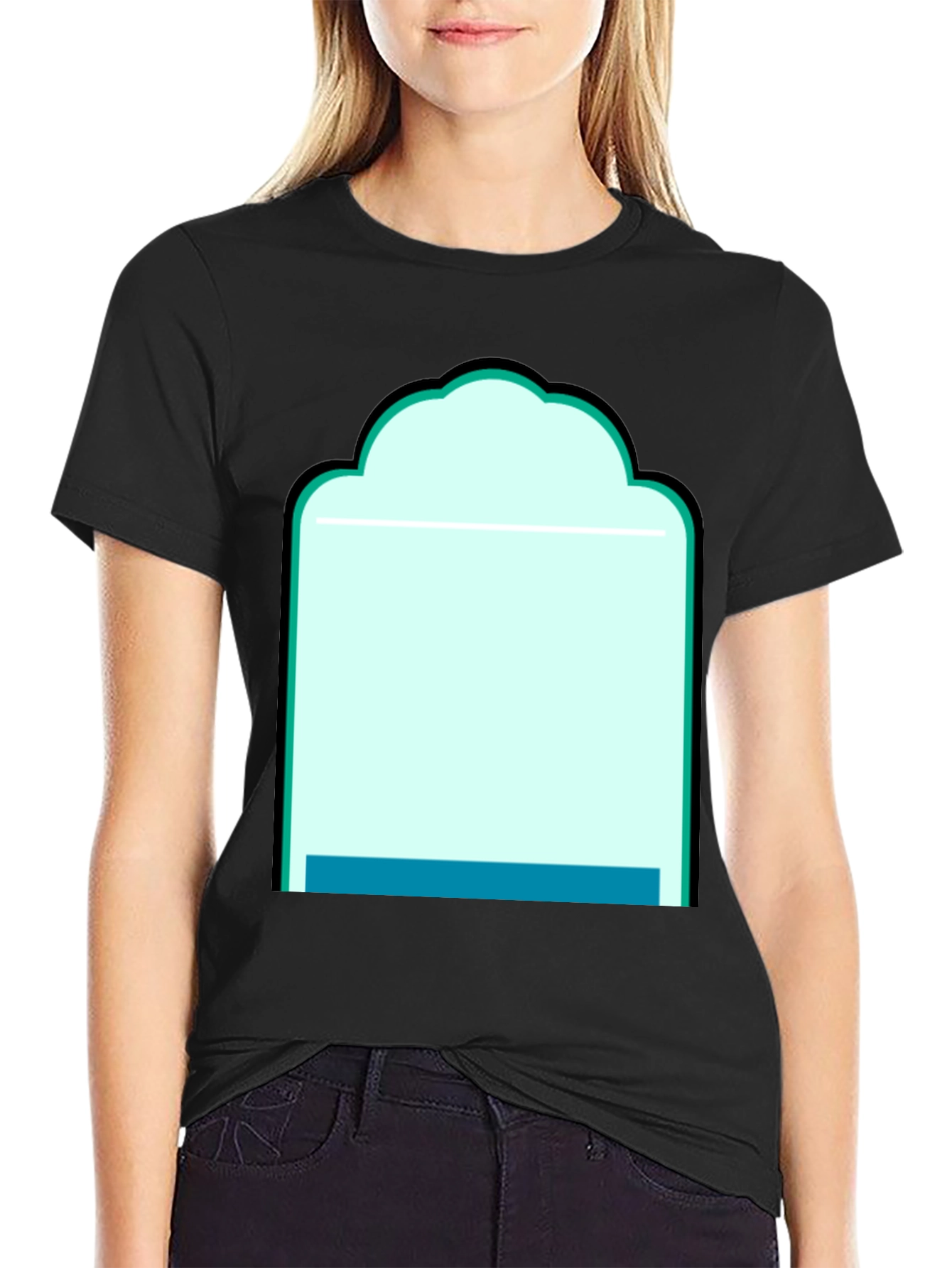 Graphic Tee - Abstract Teal Window Design