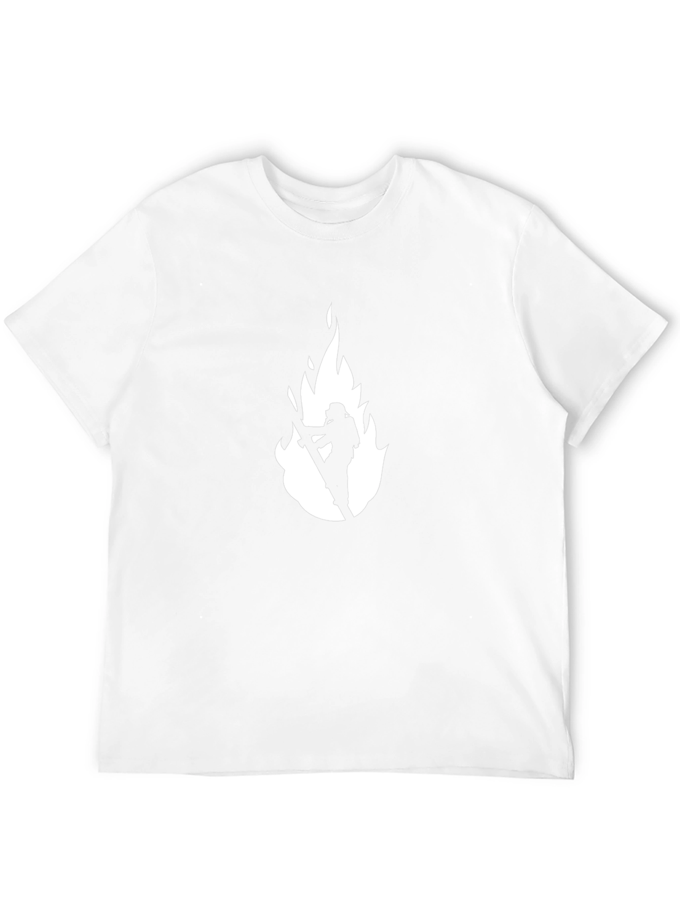 Firefighter Flame Graphic T-Shirt - Black Cotton Tee