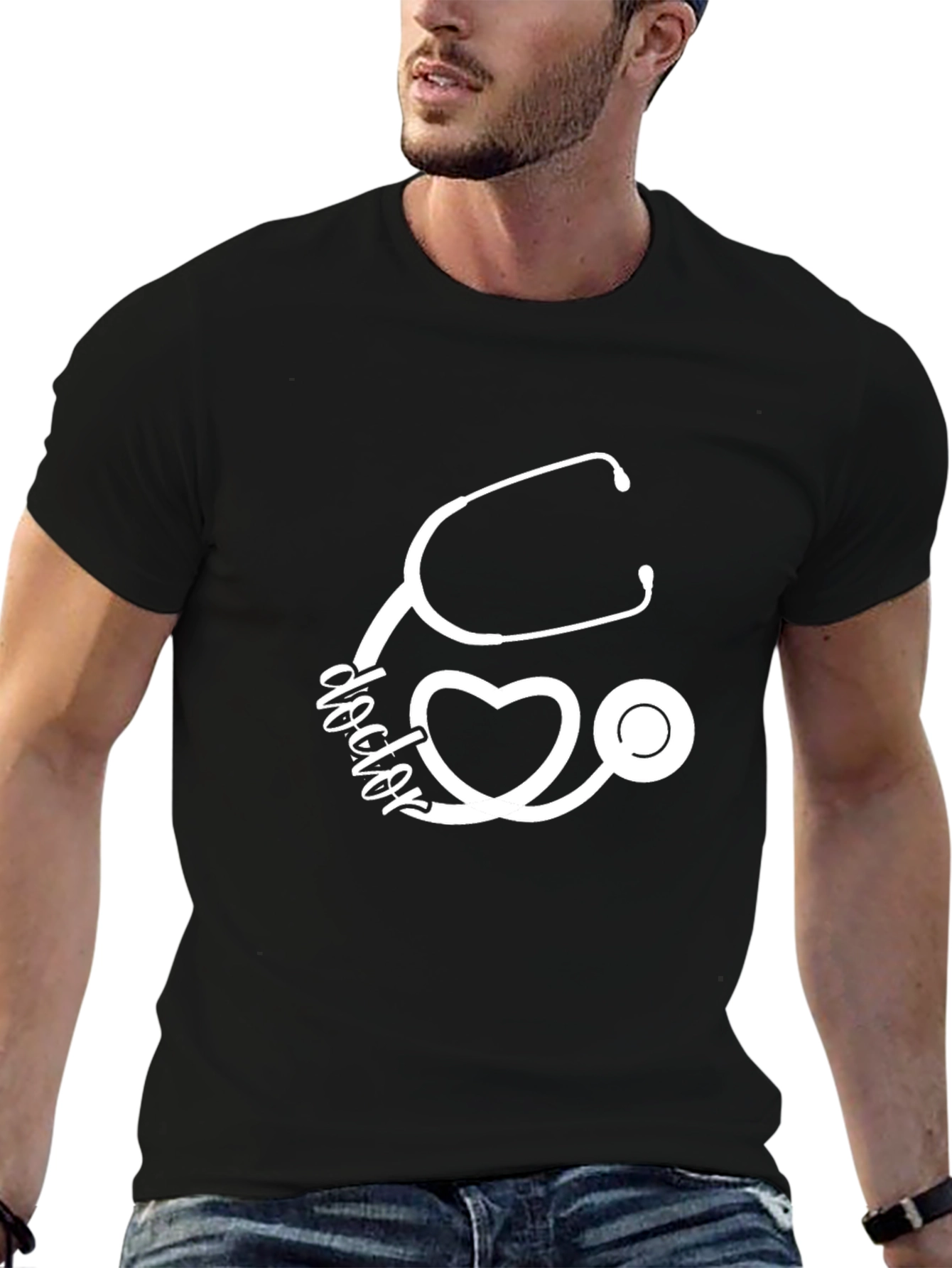 Doctor Stethoscope Heart Graphic Tee - Medical Apparel