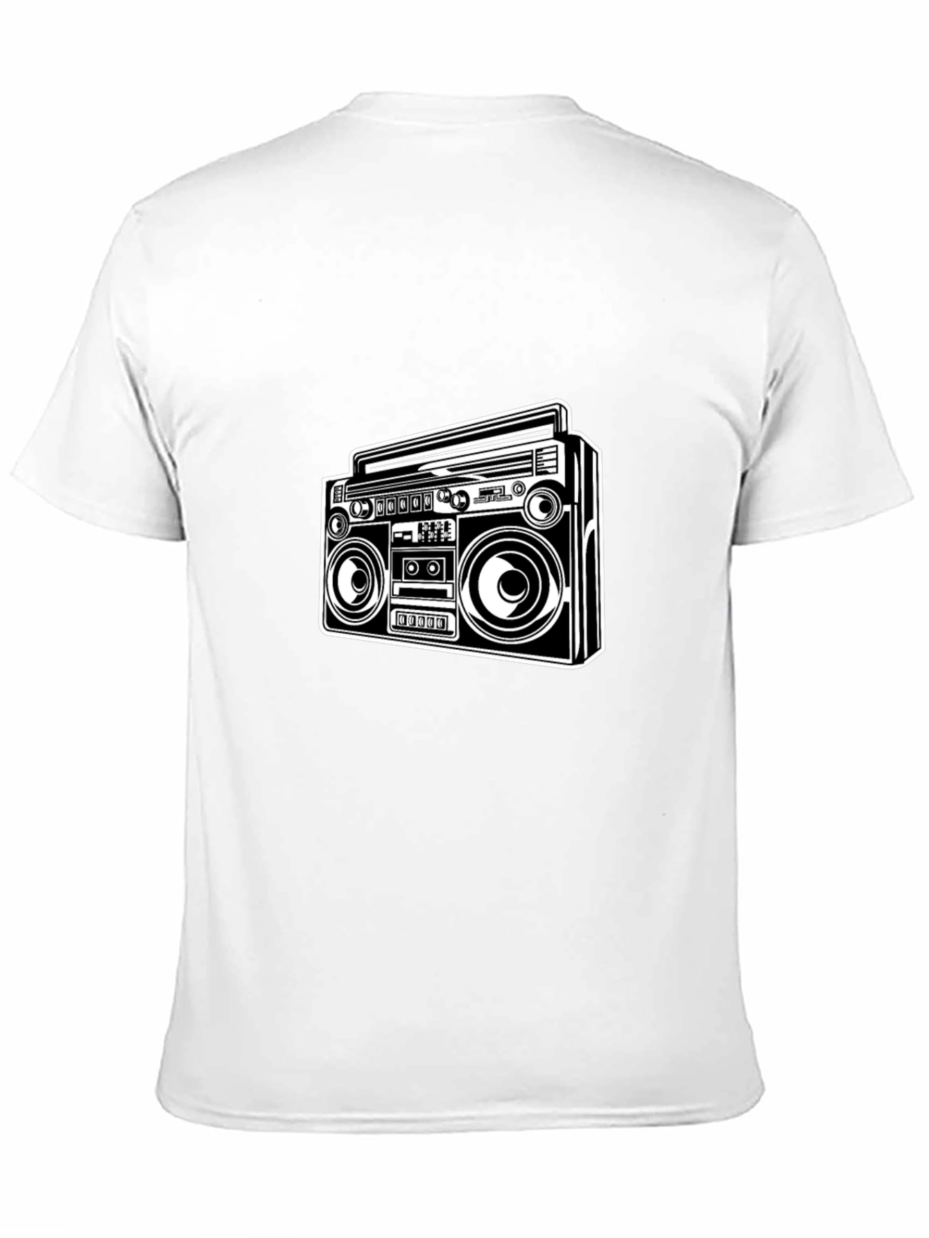 Retro Boombox Graphic Tee - Classic Black T-Shirt