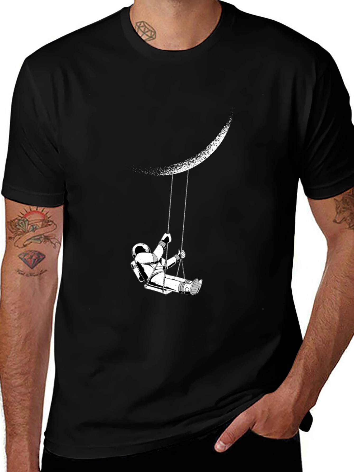 Astronaut Moon Swing Graphic T-Shirt