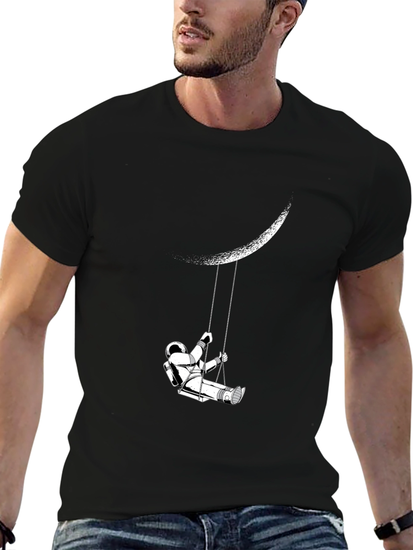 Astronaut Moon Swing Graphic T-Shirt