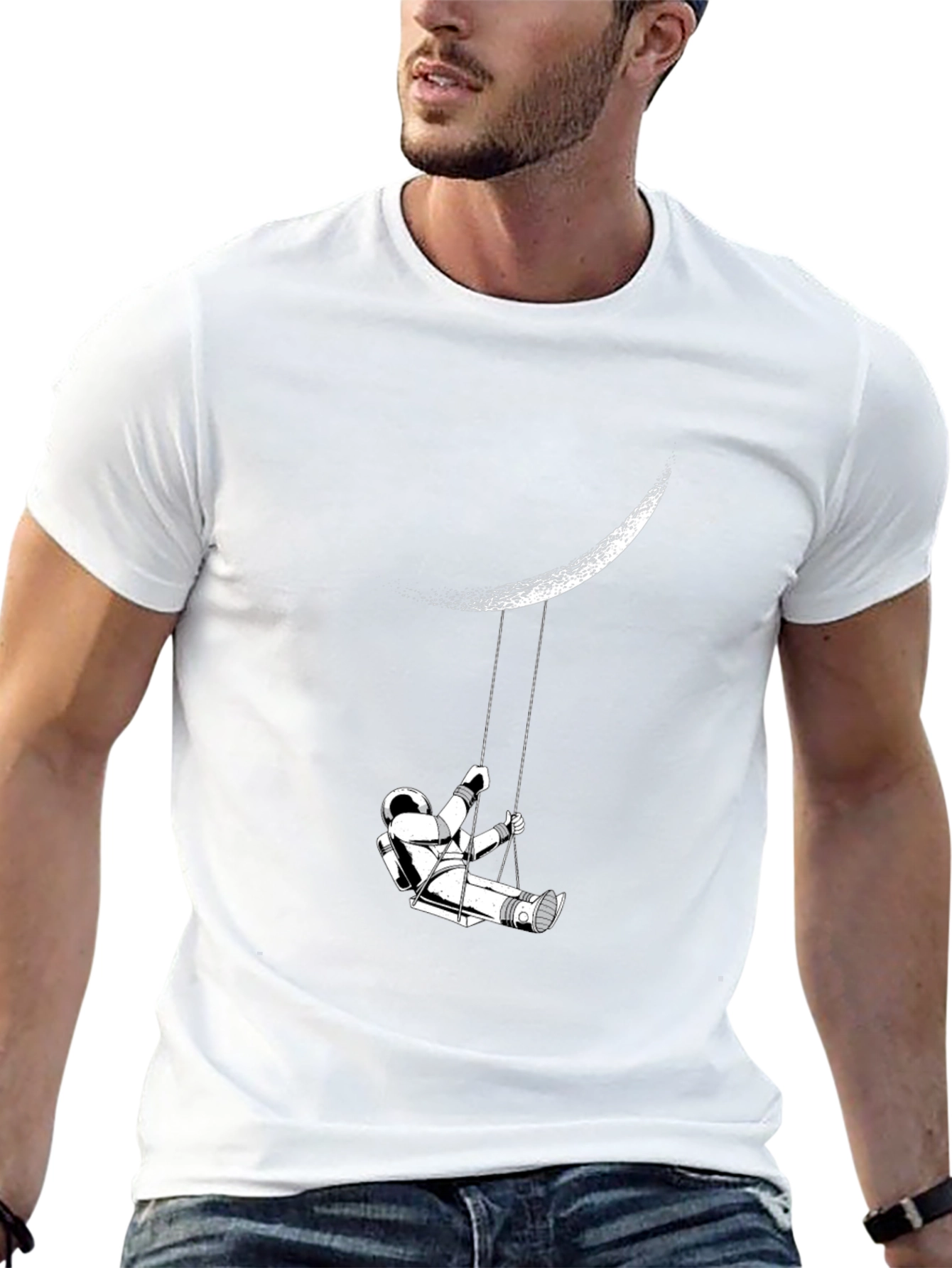Astronaut Moon Swing Graphic T-Shirt