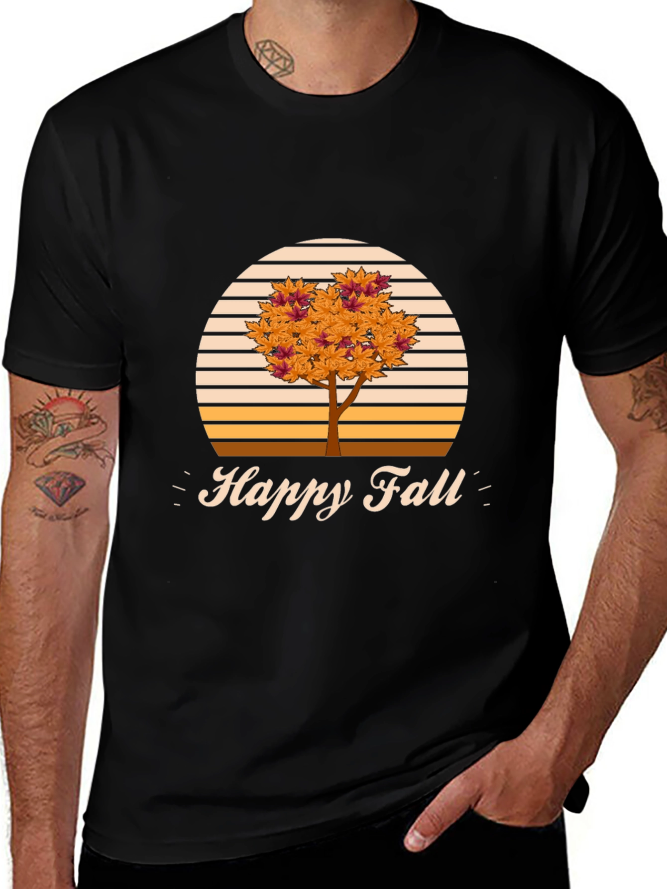 Happy Fall T-Shirt - Autumn Tree Design