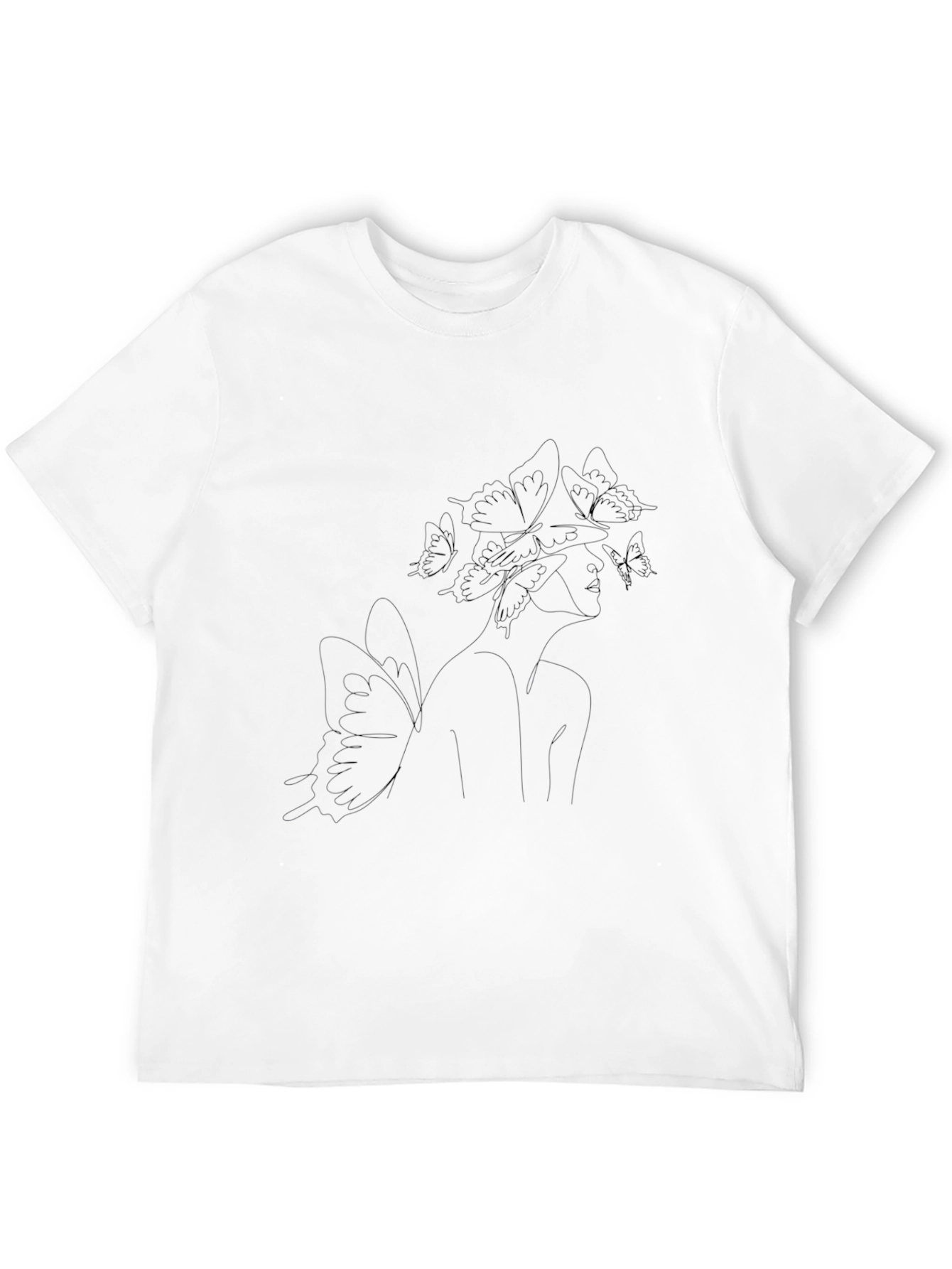 Elegant Black T-Shirt with Artistic Butterfly Design