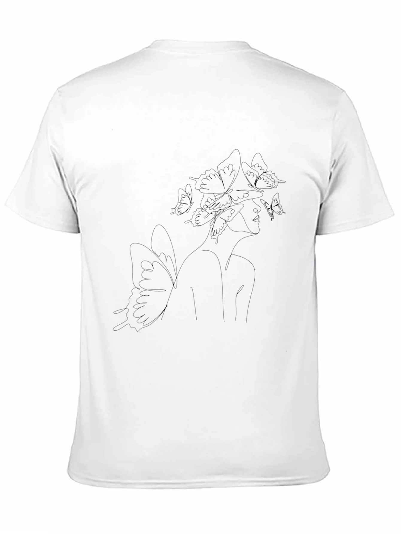 Elegant Black T-Shirt with Artistic Butterfly Design