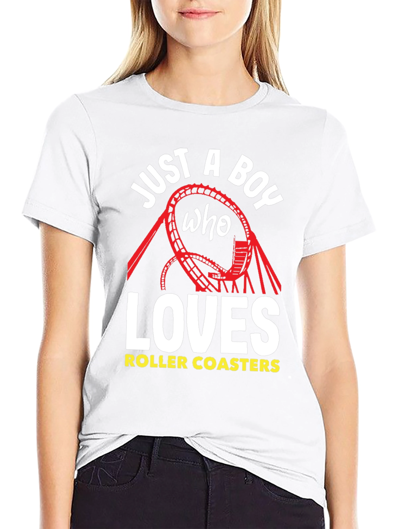 Just a Boy Who Loves Roller Coasters Graphic Tee