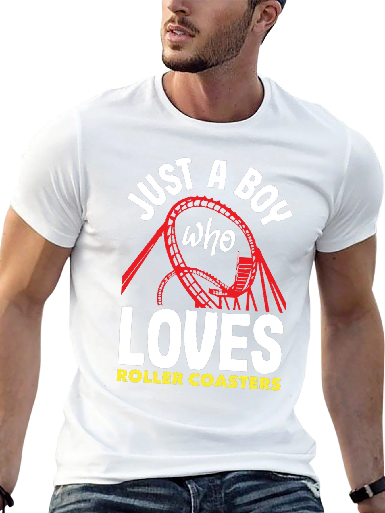 Just a Boy Who Loves Roller Coasters Graphic Tee