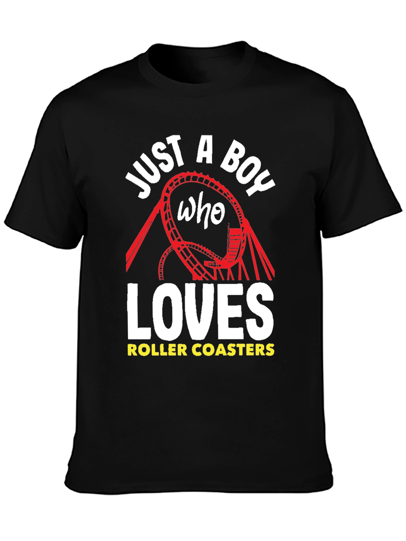 Just a Boy Who Loves Roller Coasters Graphic Tee