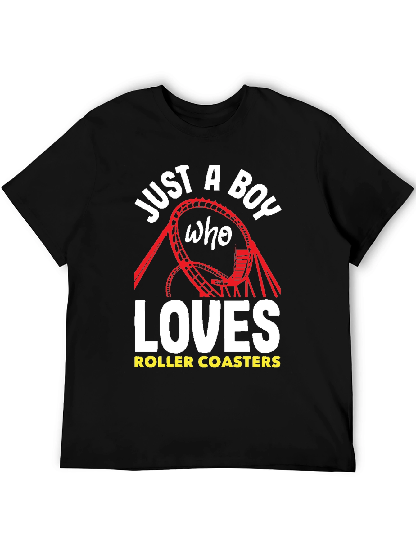 Just a Boy Who Loves Roller Coasters Graphic Tee