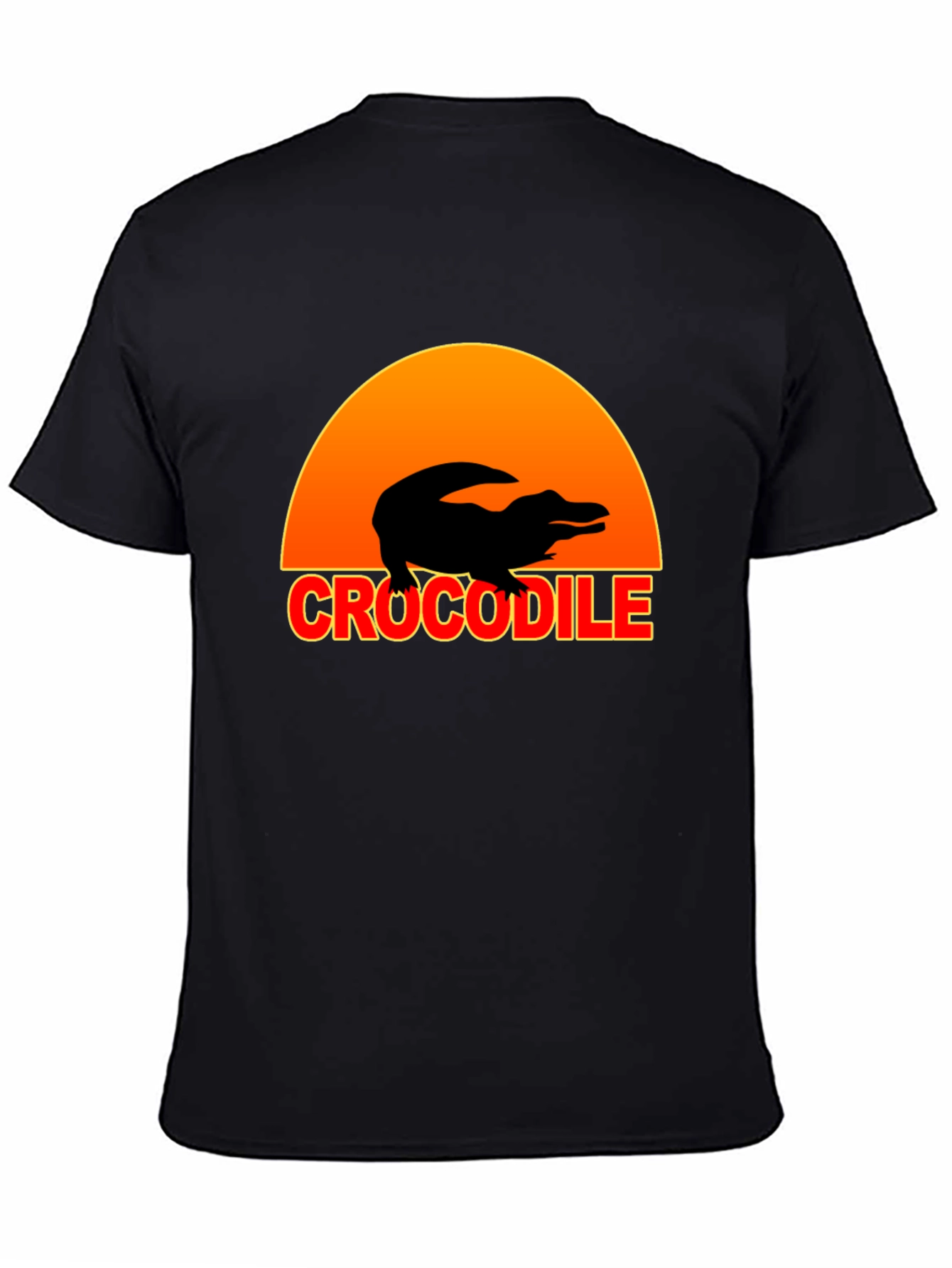 Crocodile Sunset Graphic Tee - Black