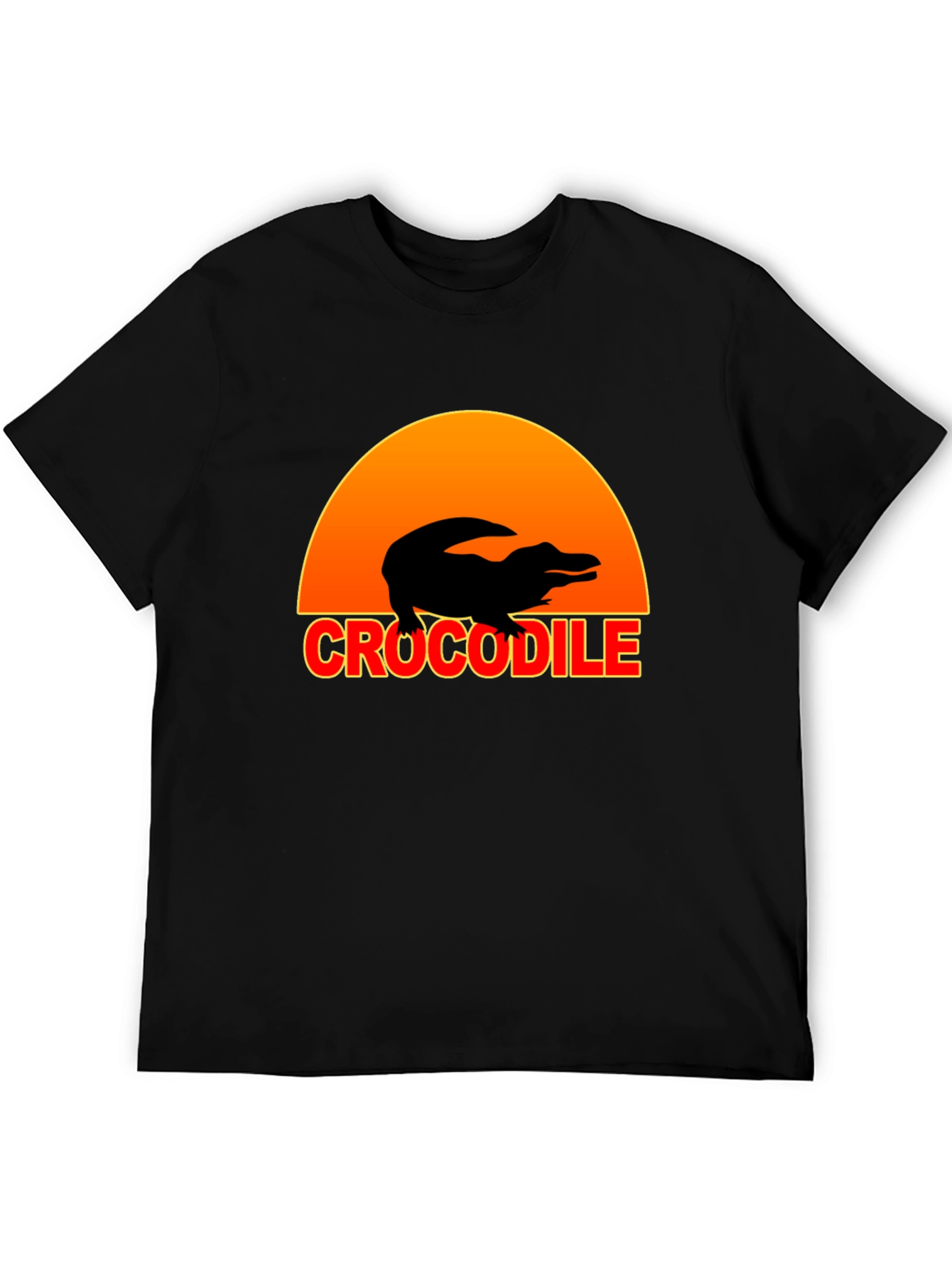 Crocodile Sunset Graphic Tee - Black