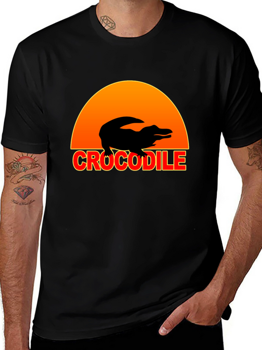 Crocodile Sunset Graphic Tee - Black