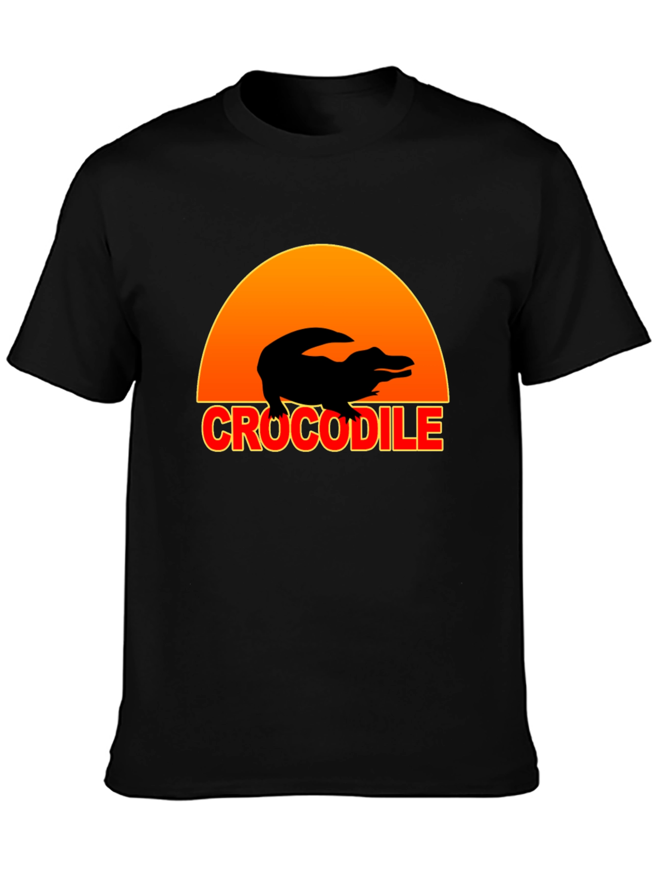 Crocodile Sunset Graphic Tee - Black