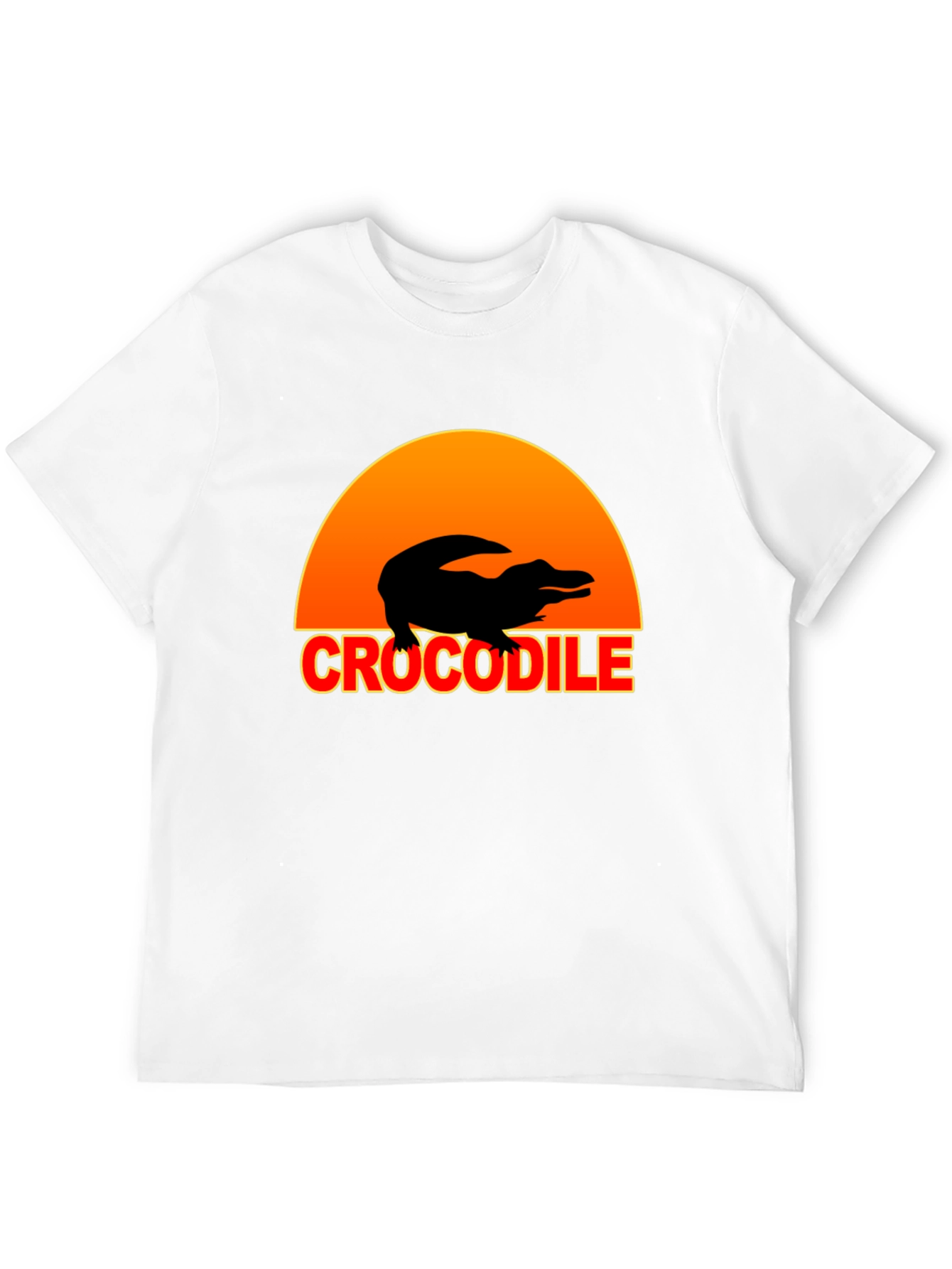 Crocodile Sunset Graphic Tee - Black