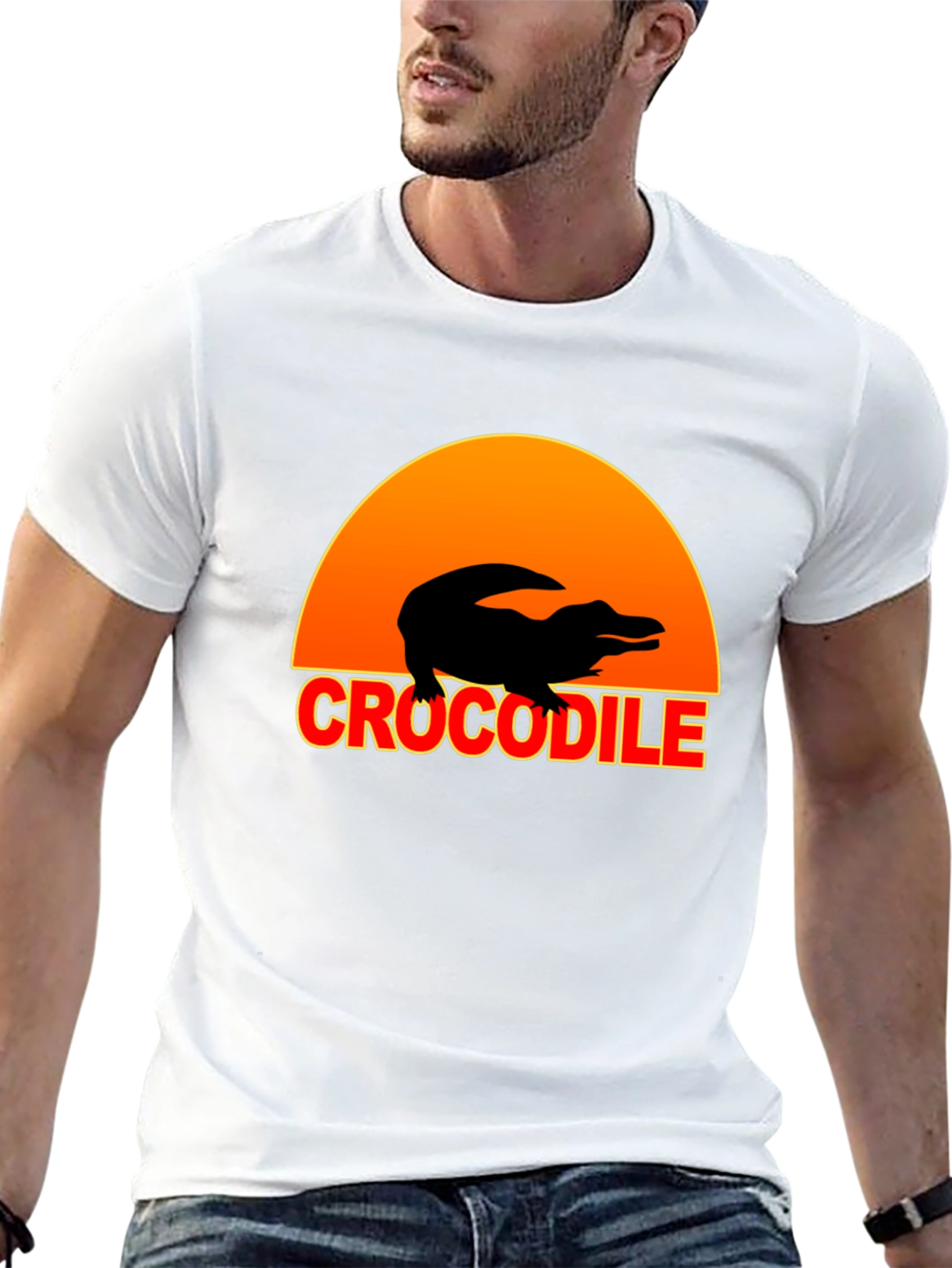 Crocodile Sunset Graphic Tee - Black