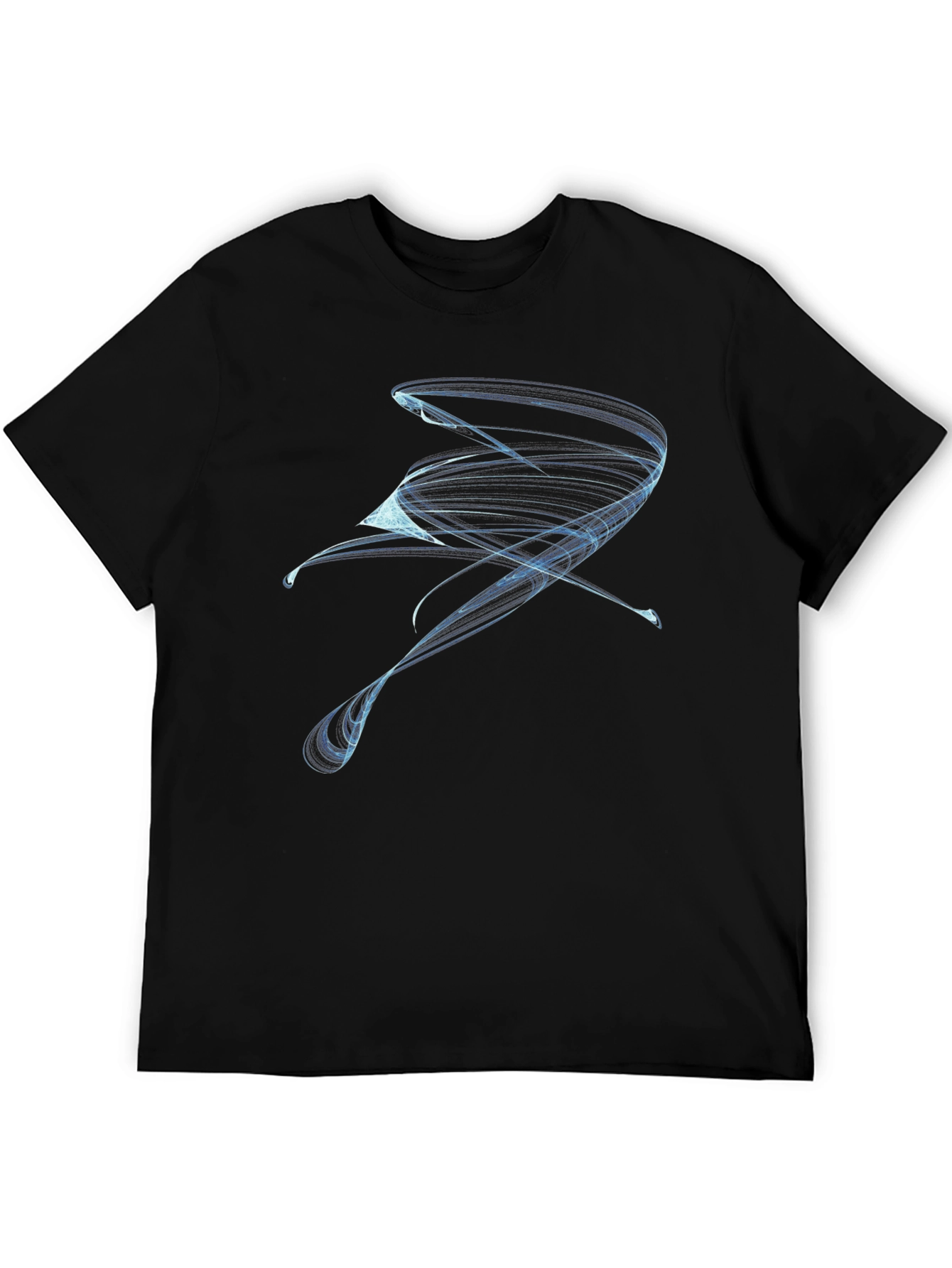 Abstract Swirl Graphic Black T-Shirt