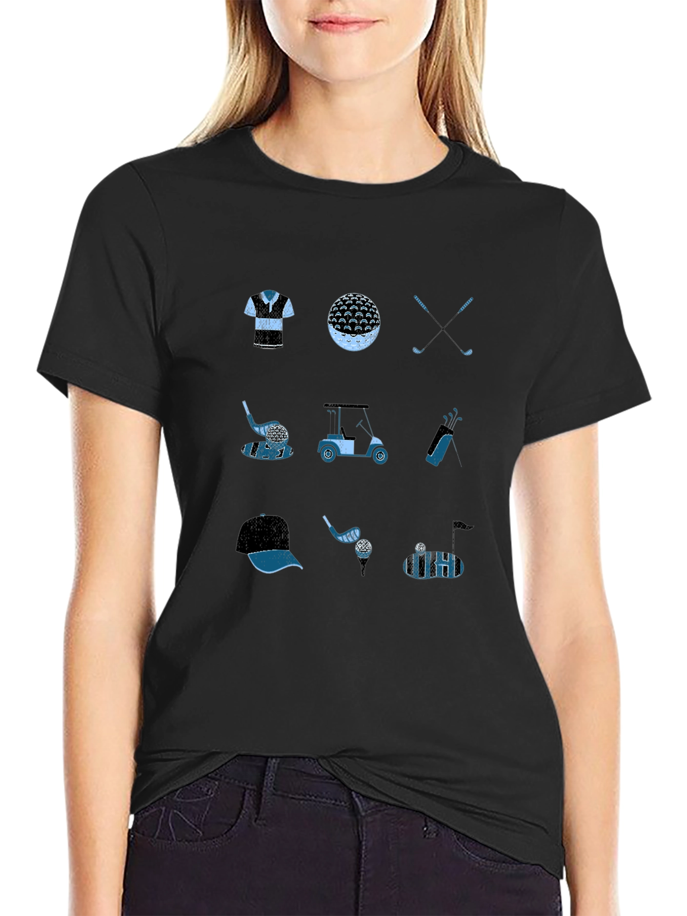 Golf Theme Black T-Shirt