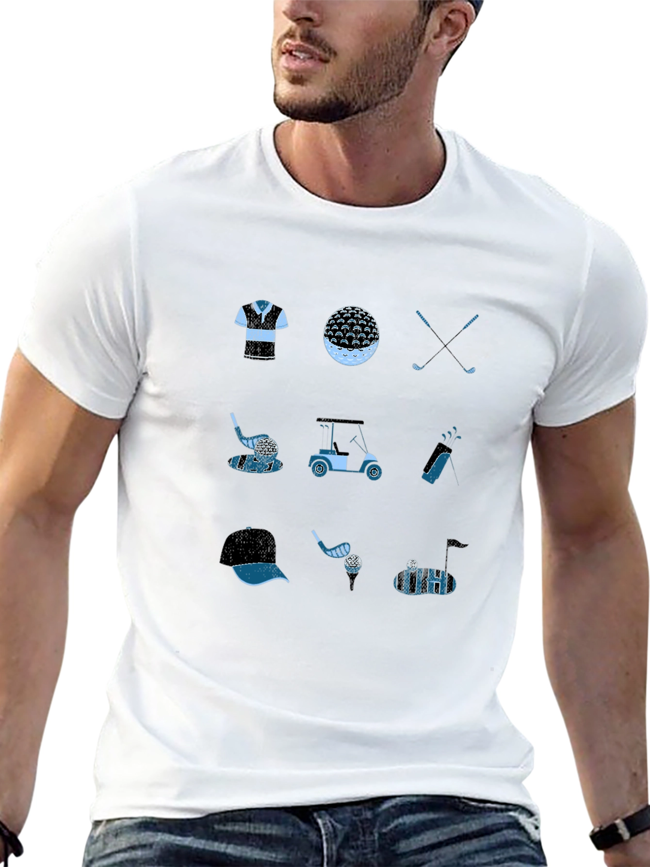 Golf Theme Black T-Shirt