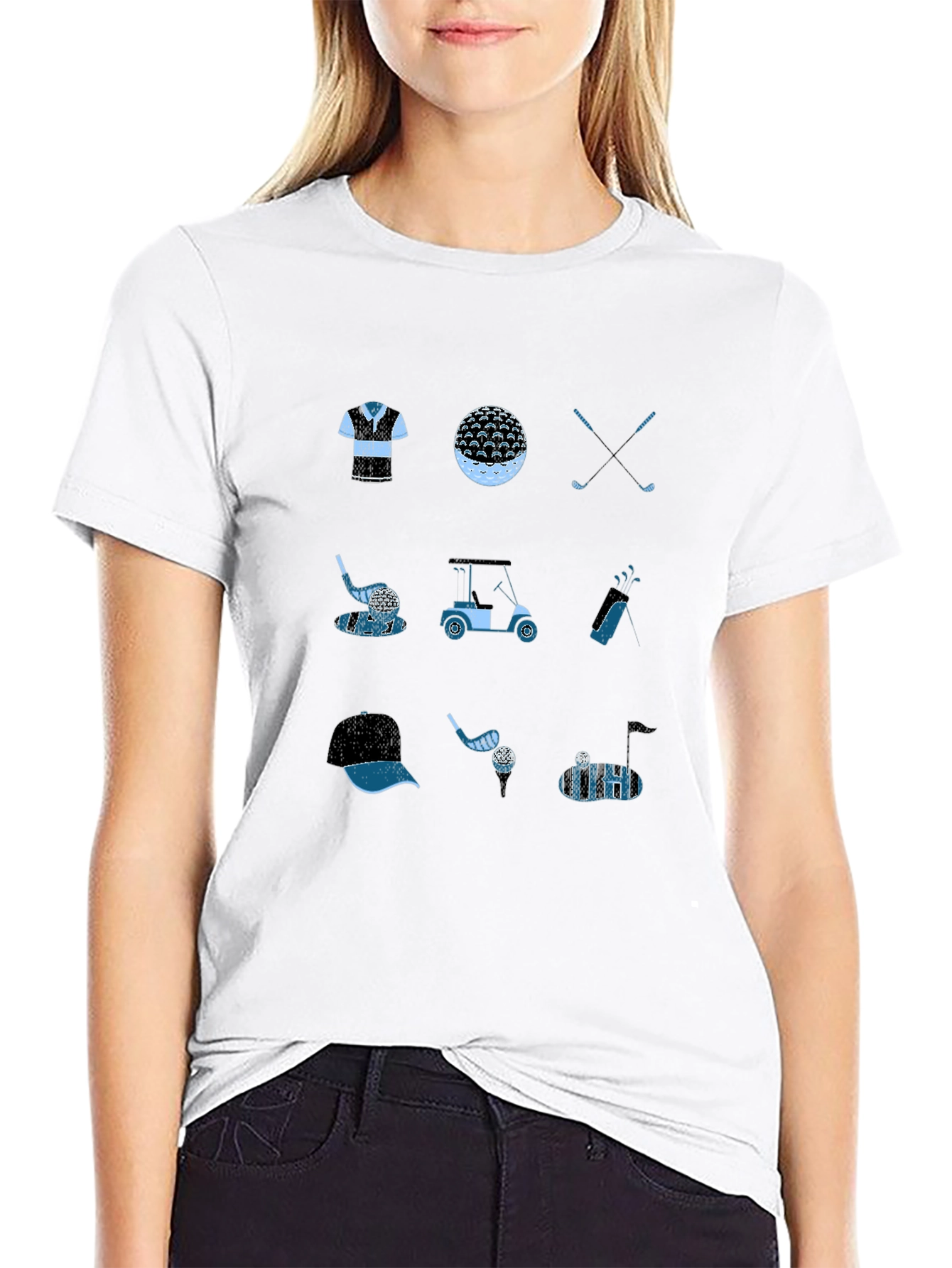 Golf Theme Black T-Shirt