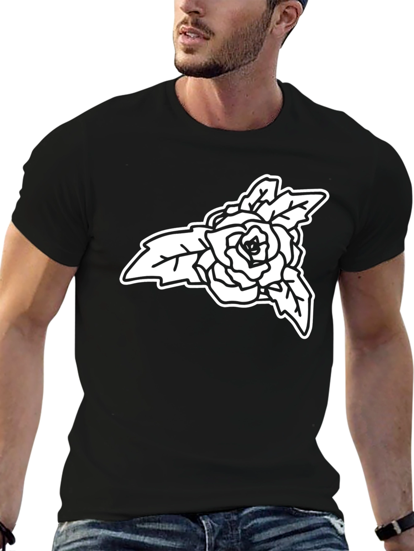 Black Rose Graphic Tee - Stylish Casual Wear