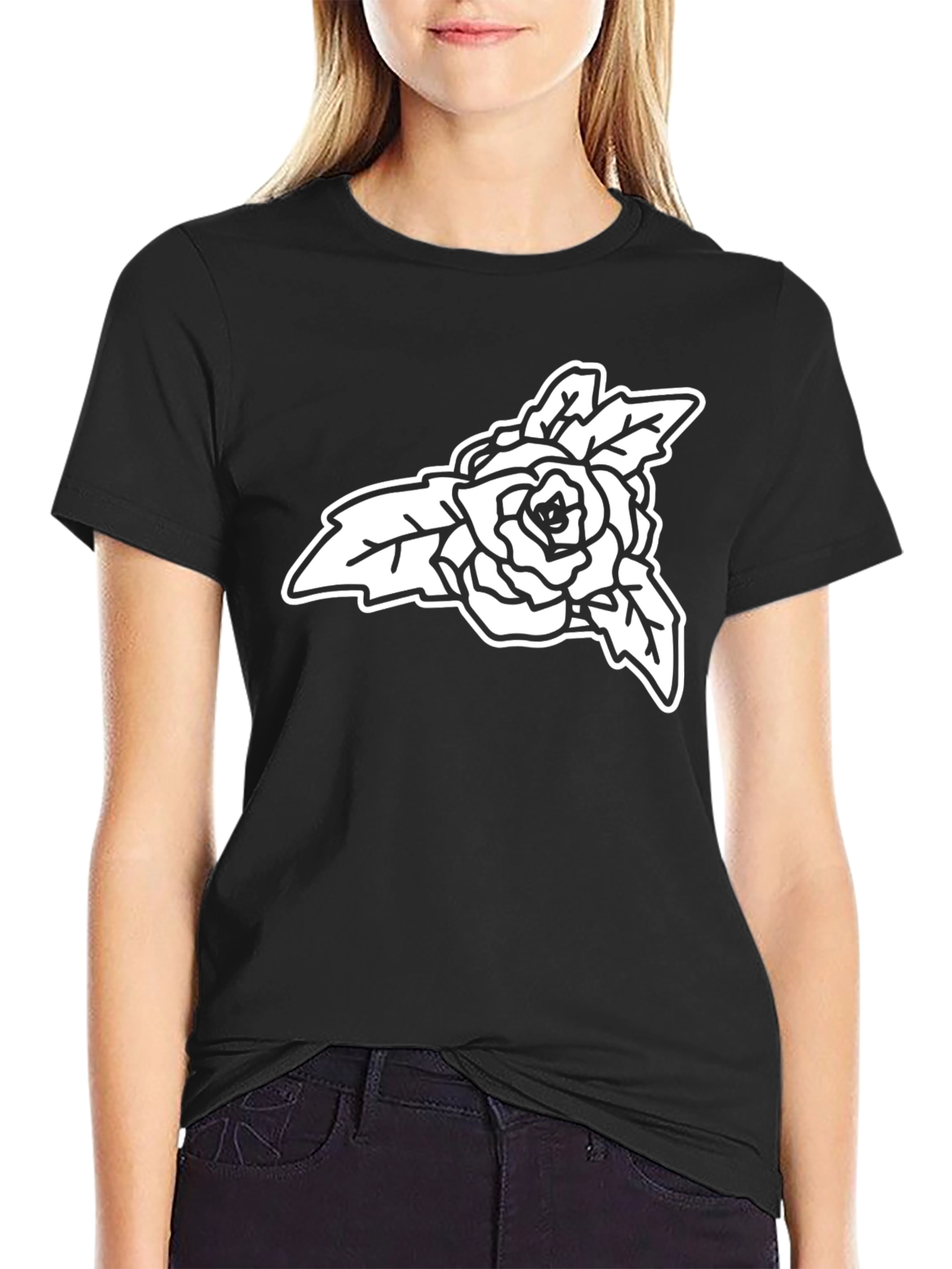 Black Rose Graphic Tee - Stylish Casual Wear