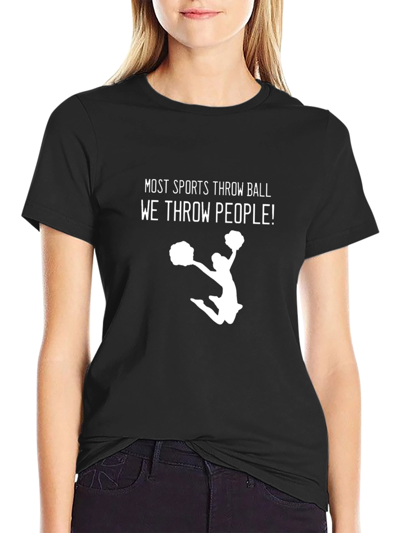 Cheerleader Throw People Graphic Tee