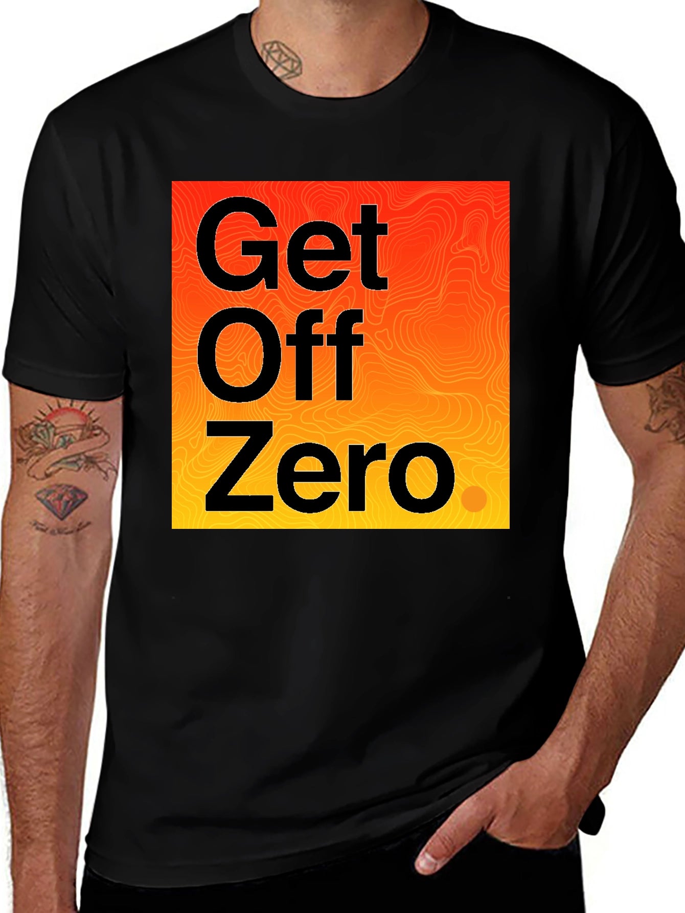 Get Off Zero Graphic Tee - Motivational Black T-Shirt