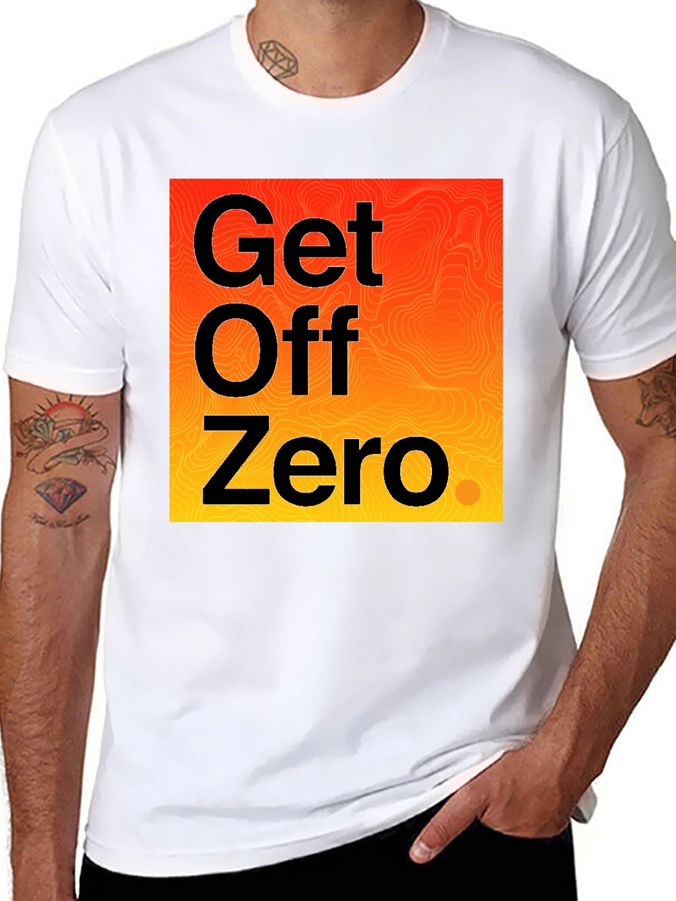 Get Off Zero Graphic Tee - Motivational Black T-Shirt