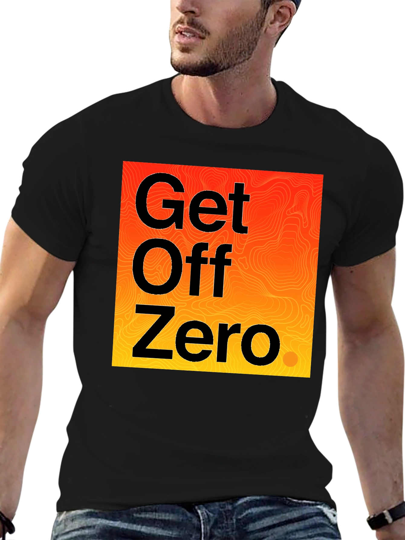 Get Off Zero Graphic Tee - Motivational Black T-Shirt