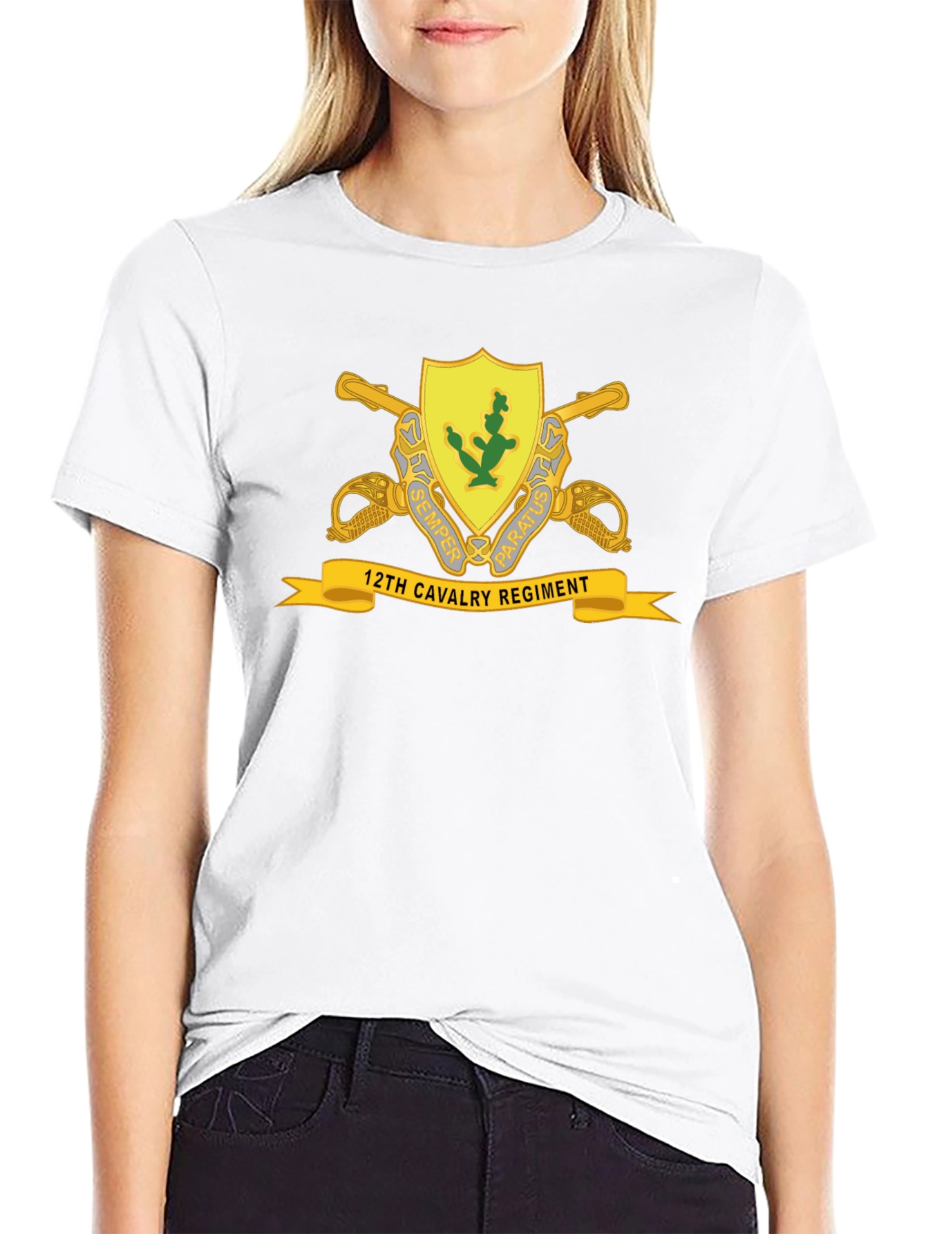 12th Cavalry Regiment Black T-Shirt