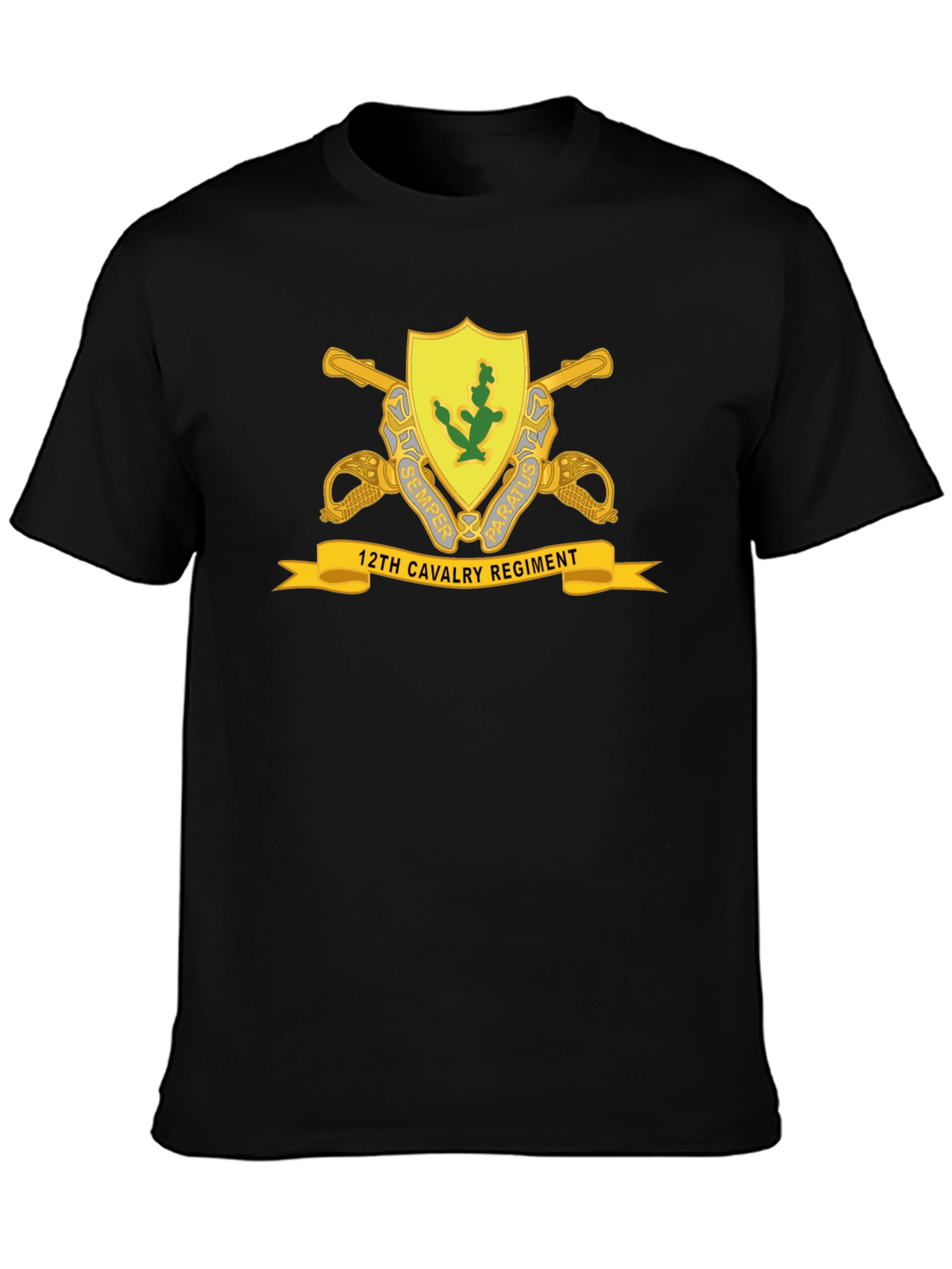 12th Cavalry Regiment Black T-Shirt