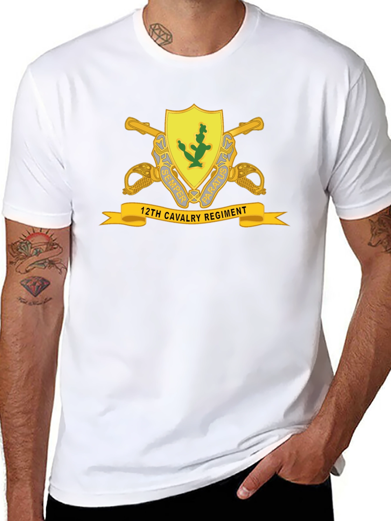 12th Cavalry Regiment Black T-Shirt