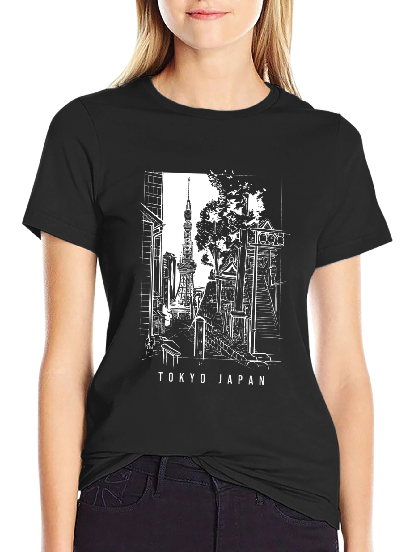 Tokyo Japan Graphic T-Shirt - Black