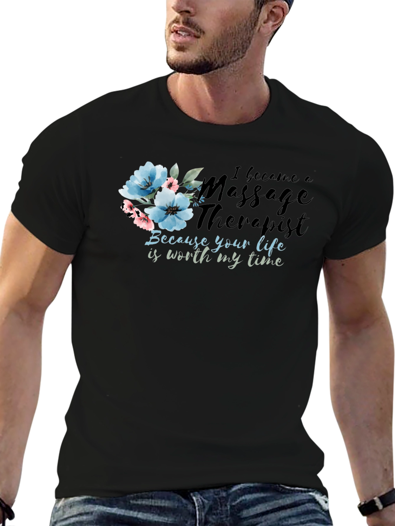 Massage Therapist Floral Graphic Tee