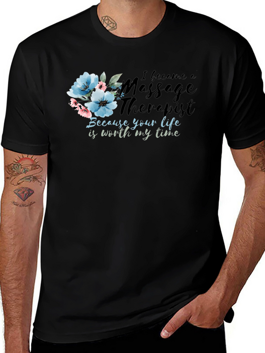 Massage Therapist Floral Graphic Tee