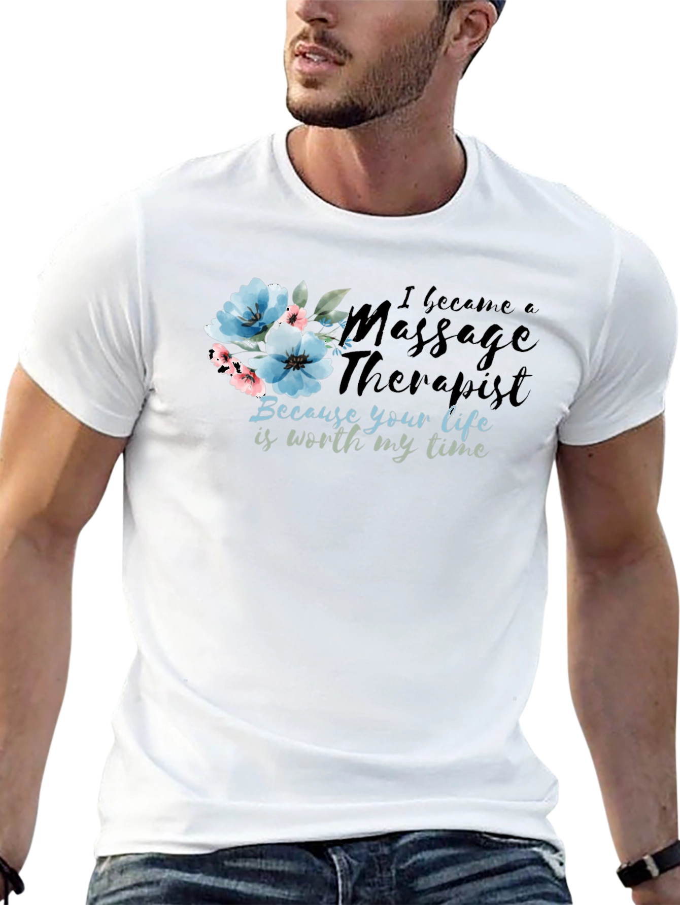 Massage Therapist Floral Graphic Tee