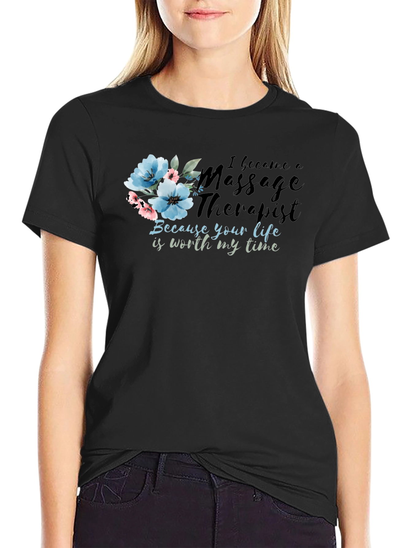 Massage Therapist Floral Graphic Tee