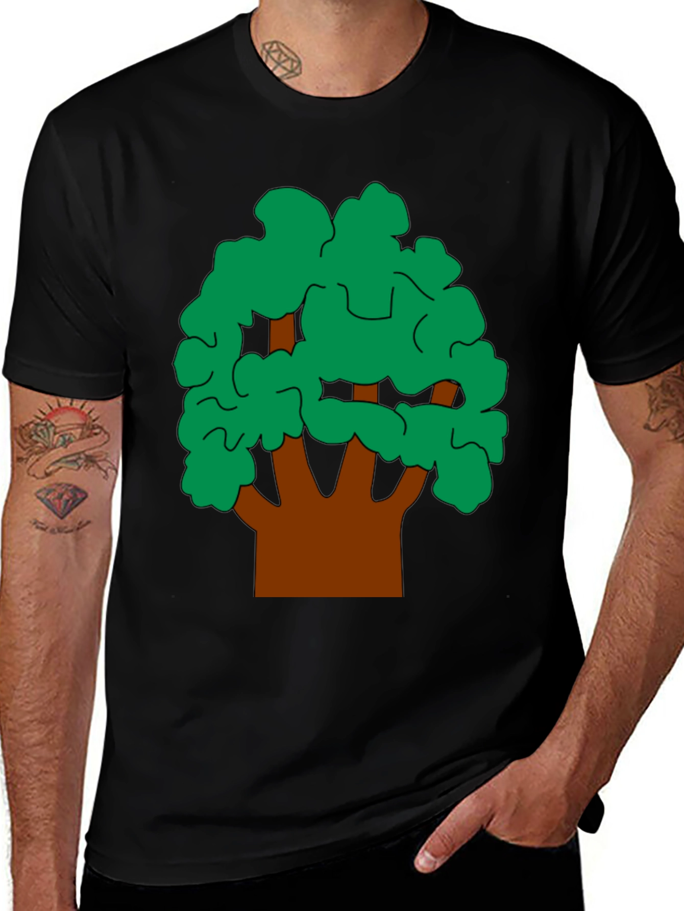 Tree Graphic Tee - Nature Inspired Black T-Shirt