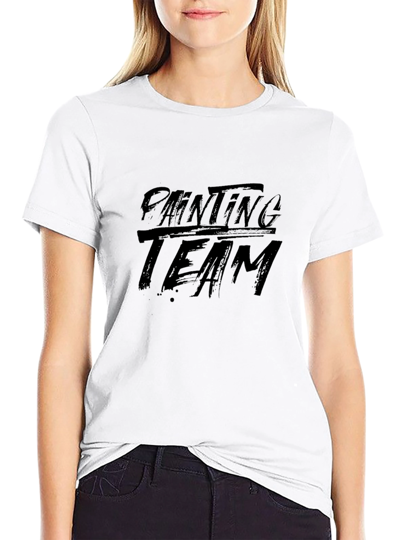 Painting Team Black Graphic T-Shirt