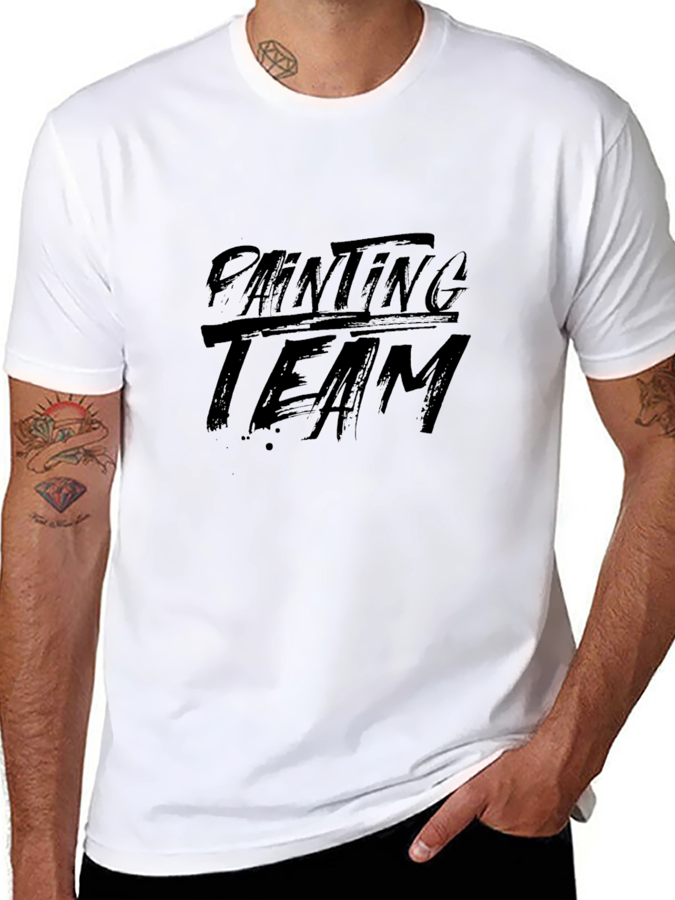 Painting Team Black Graphic T-Shirt