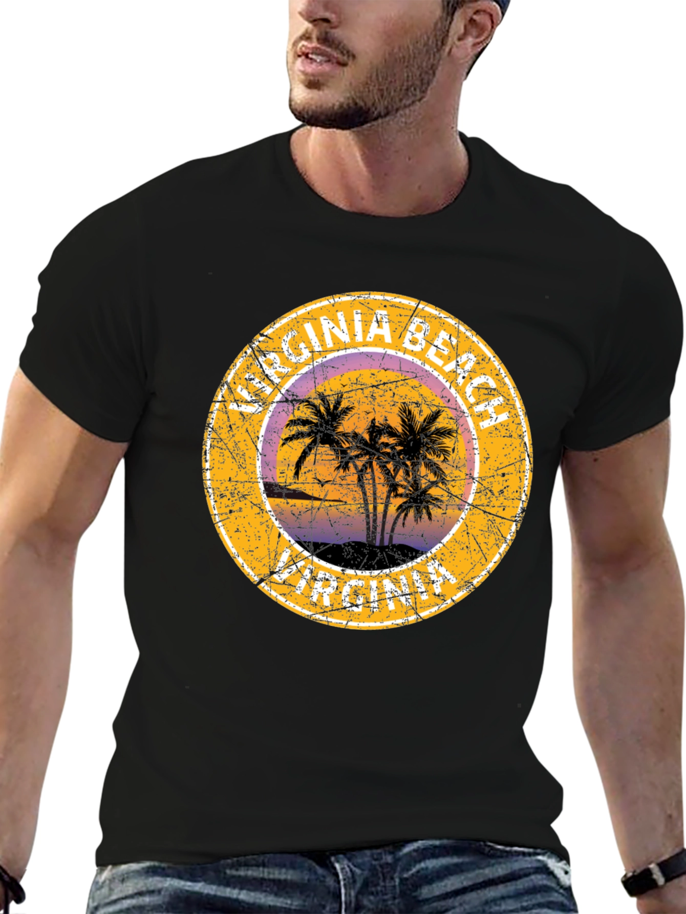 Virginia Beach T-Shirt with Palm Trees