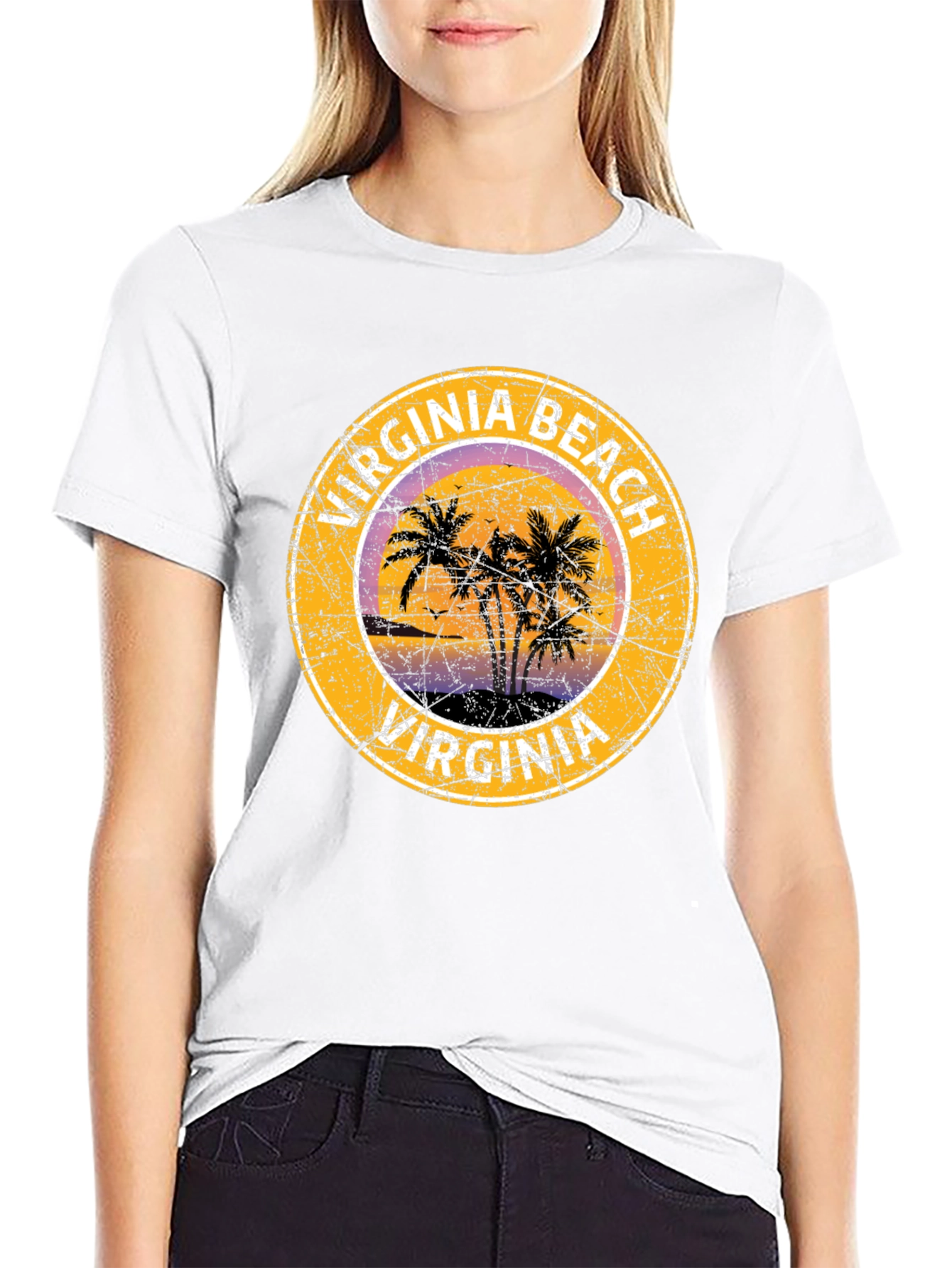 Virginia Beach T-Shirt with Palm Trees