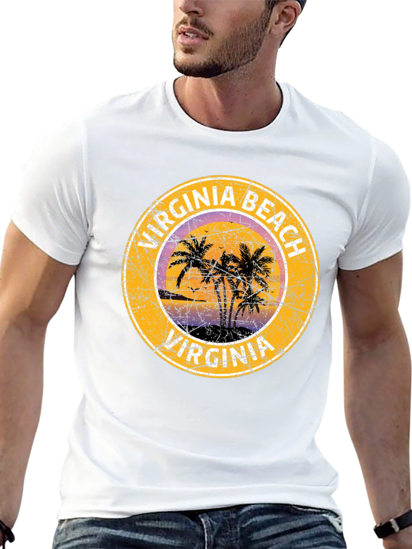 Virginia Beach T-Shirt with Palm Trees
